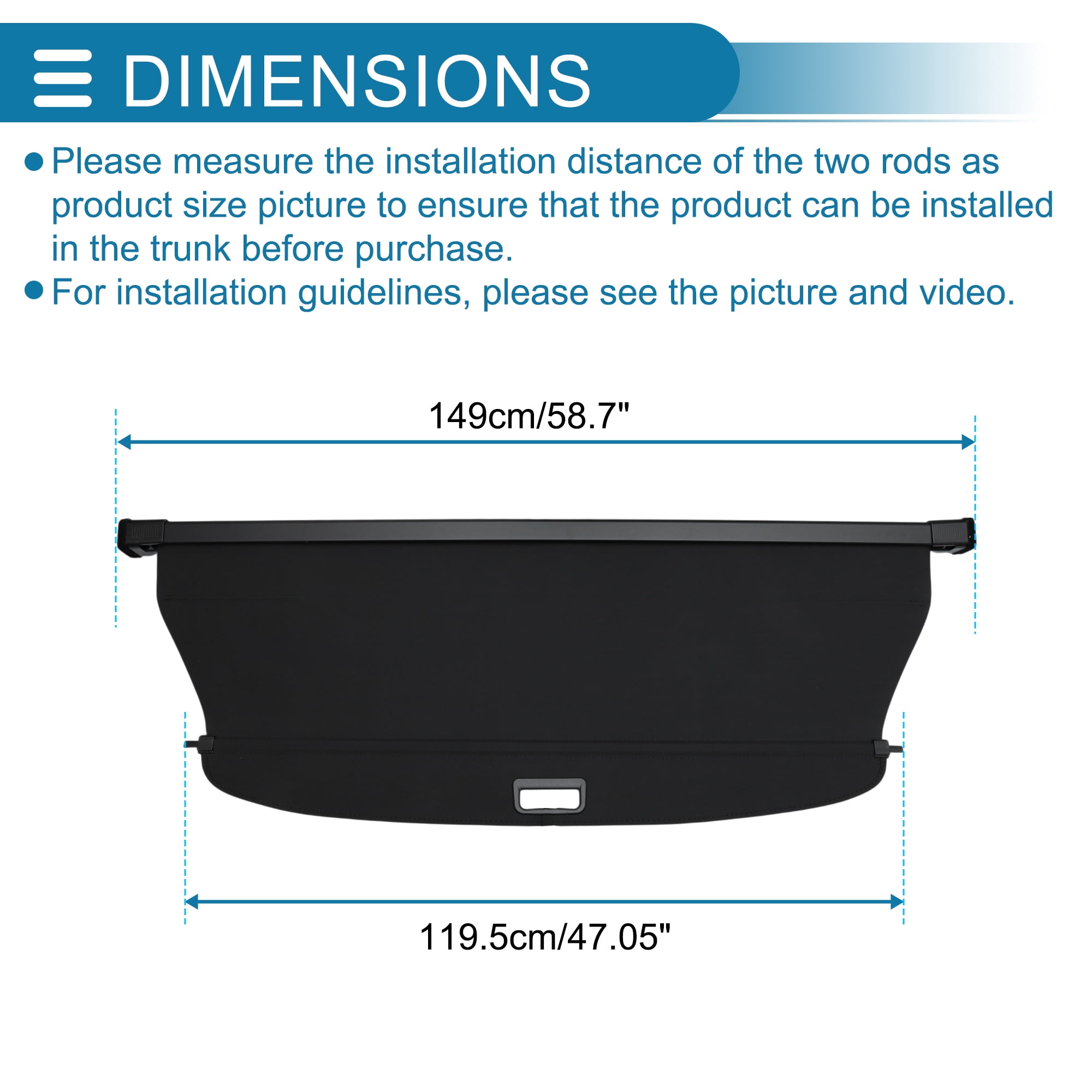 Unique Bargains Retractable Cargo Cover Gloss Black for Toyota 4Runner 2025