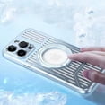 thumbnail image 5 of Compatible with iPhone 14 Pro Max Hollow Stand Case Cooling Heat Dissipation Electroplated Magnetic Kickstand Ring Fashion Protection Shockproof Cover for Women Girls Blue, 5 of 13