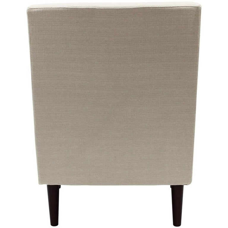 Fox Hill Trading Ellis 17.5 H Fabric Rolled Arm Lounge Chair in Beige Walmart