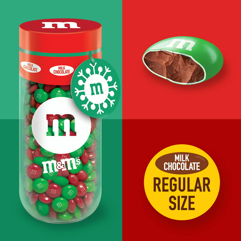 M&M'S Milk Chocolate Christmas Candy Gift 13-Ounce Jar 