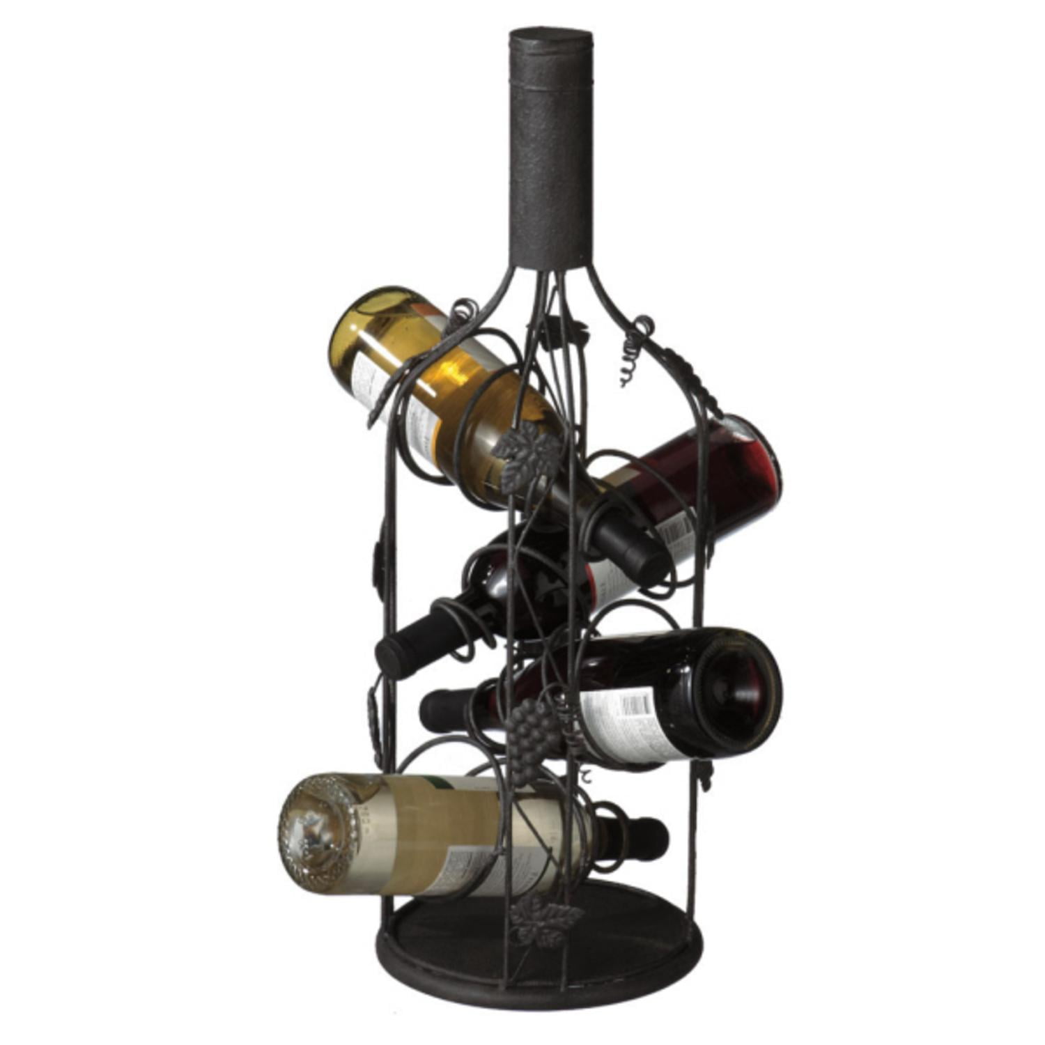 23" Tuscan Winery Grape Leaves Table Top Wine Rack 4 Bottle Storage