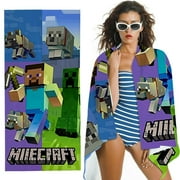 Minecraft Adventure is an Attitude Gamer Bath/Pool/Beach Towel - Super Soft & Absorbent Fade Resistant , Measures (Official Minecraft Product)