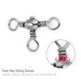 thumbnail image 4 of Rolling Swivels, Three Way Rolling Swivels, Copper+Stainless Steel Anti-Rust  Fishing Lovers For Fishing, 4 of 8
