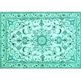 thumbnail image 1 of Ahgly Company Machine Washable Indoor Rectangle Persian Turquoise Blue Traditional Area Rugs, 8' x 12', 1 of 4