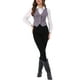 thumbnail image 2 of Chaleco de mezclilla sin mangas para mujer INSPIRE CHIC, con cuello en V y botones, casual, color gris claro, 2 of 6