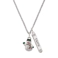 thumbnail image 1 of Delight Jewelry Silvertone White Enamel Snowman Silvertone Believe Faith Prayer Hope Bar Charm Necklace, 23", 1 of 4