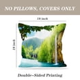 thumbnail image 4 of LALILO Throw Pillow Covers Waterfall Deep Forest Croatia Park Cushion Cover 18" x 18", 2 Pack, 4 of 6