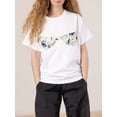 thumbnail image 3 of Gupgi T-Shirts Blancs pour Femmes Soutien-Gorge Imprimé Manches Courtes Col Rond Tee Ample Tops d'Été Décontractés, 3 of 5