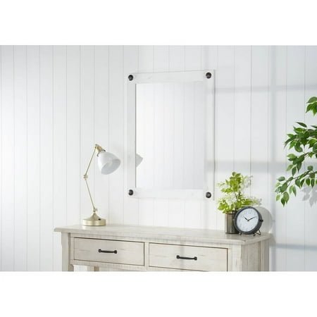 TRINITY - DRAKESTONE | 24x31 Farmhouse Vanity Mirror w/ Clavos | White Wash - White Wash