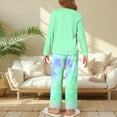 thumbnail image 4 of Tdoqot Girls Tie Dye Outfit Sets- Casual Cute Long Sleeve Fashion Kids Shirts and Pants Spring Clothes Green Size 6, 4 of 7