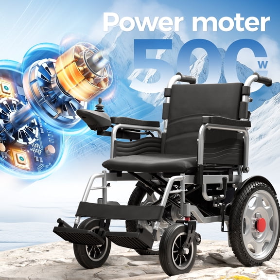 Edcsi Electric Wheelchairs for Adults, Foldable Power Wheelchair, All Terrain, Intelligent, 15 Miles Range