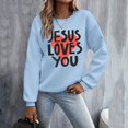 thumbnail image 2 of EHQJNJ Chandail en Molleton Surdimensionné pour Femmes Chandails en Molleton pour Femmes Décontracté Manches Longues Tee-Shirts Graphiques Col Rond Chandails en Molleton Pull Tops pour Femmes Chandail en Molleton pour Femmes Grande Taille Blanc, 2 of 6
