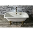 thumbnail image 2 of Aqua Eden VCTQND6732NL2 67-Inch Cast Iron Rectangular Double Ended Clawfoot Tub (No Faucet Drillings) in White/Polished Brass, 2 of 10