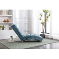 thumbnail image 2 of Modern Upholstered Massage Chaise Lounge, Linen Long Chaise with Heating Fuction, Ergonomic Electric Recliner for Office Living Room, Blue, 2 of 9