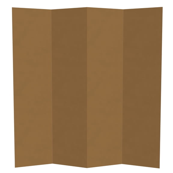 6 ft. Tall Plain Brown Cardboard Privacy Screen Room Divider - 4 Panel