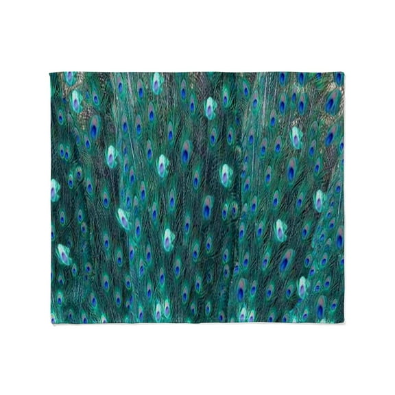 CafePress - Shining Peacock Feathers Throw Blanket - Soft Fleece Throw Blanket, 50"x60" for All Ages