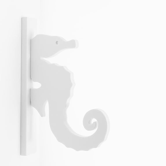 Nature Brackets 6 in. White PVC Decorative Indoor/Outdoor Seahorse Hook