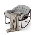 thumbnail image 6 of PYY Oversized Papasan Rocking Chair for Patio – Wicker Egg Lounge Chair with Water-Resistant Cushion, Heavy-Duty Metal Frame, Comfy for Garden, Porch, Balcony, Living Room – 450lbs Capacity, Gray, 6 of 7