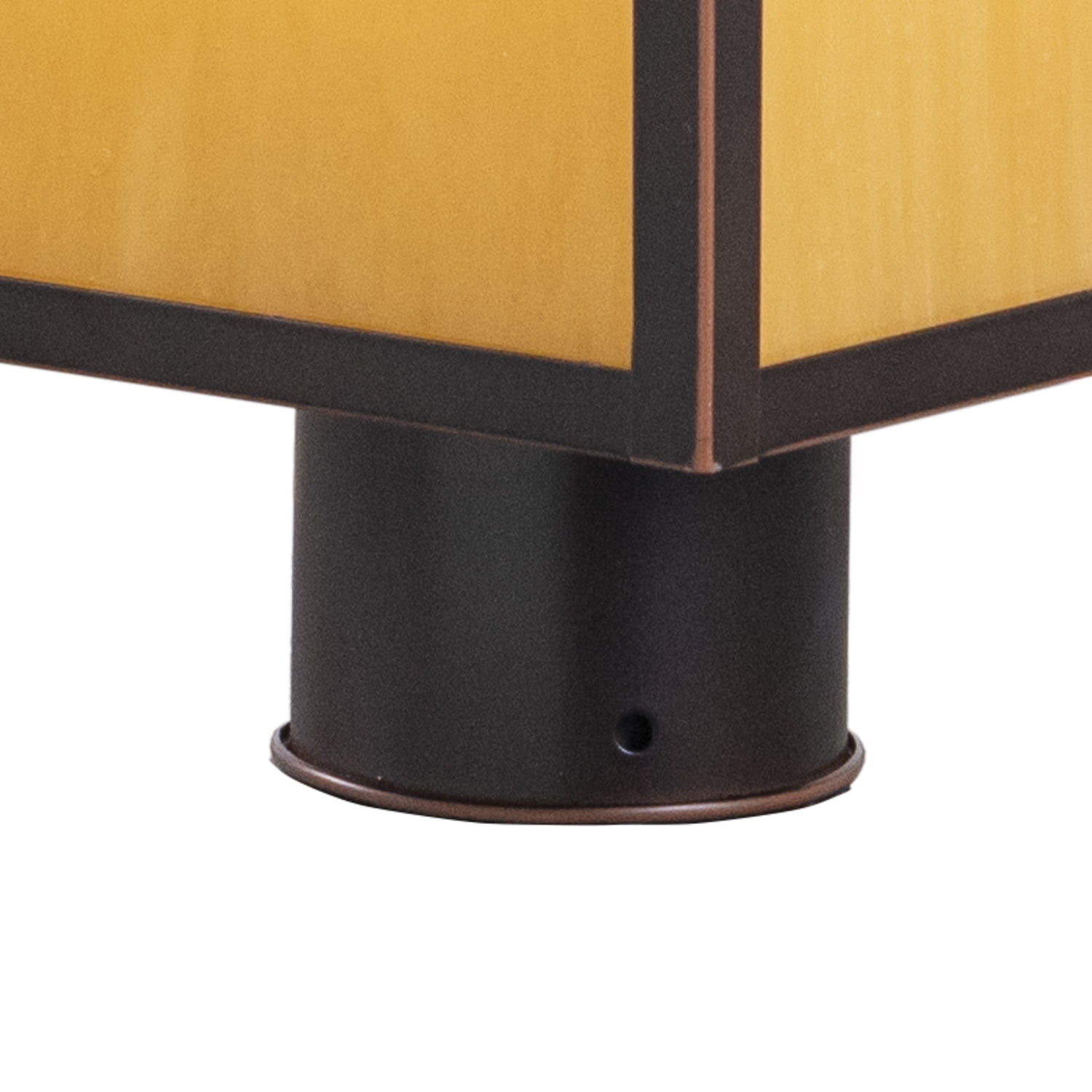 Vaxcel Mission 1L Bronze Outdoor Rectangle Post Light Honey Glass