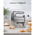 thumbnail image 7 of Hand Mixer, 450W Handheld Mixer with Storage Case 5-Speed Plus Turbo Hand Mixer Electric With 5 Stainless Steel Attachments(2 Beaters, 2 Dough Hooks and 1 Whisk), Silver, 7 of 7