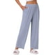 thumbnail image 4 of Pantalones de pijama de algodón para mujer INSPIRE CHIC con cintura elástica, sueltos, pantalones de lounge con bolsillos, pantalones de sudadera XL a rayas azules, 4 of 6