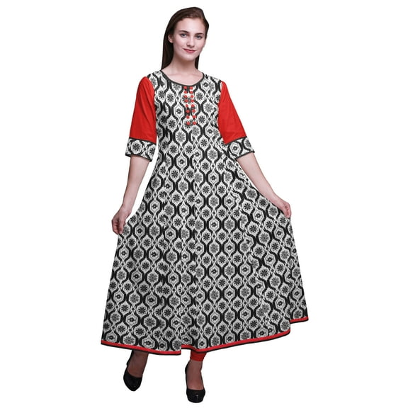Bimba Anarkali Kurta Printed Long Maxi Dress Indian Kurtis For Women Party Wear