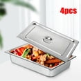 thumbnail image 2 of 4 Pack Full Size 4" Deep Steam Table Pans w/ Lid Buffet Catering Hotel Food Prep, 2 of 10