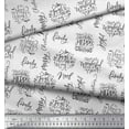 thumbnail image 2 of Soimoi White Rayon Fabric Merry Christmas Text Print Fabric by Yard 42 Inch Wide, 2 of 5