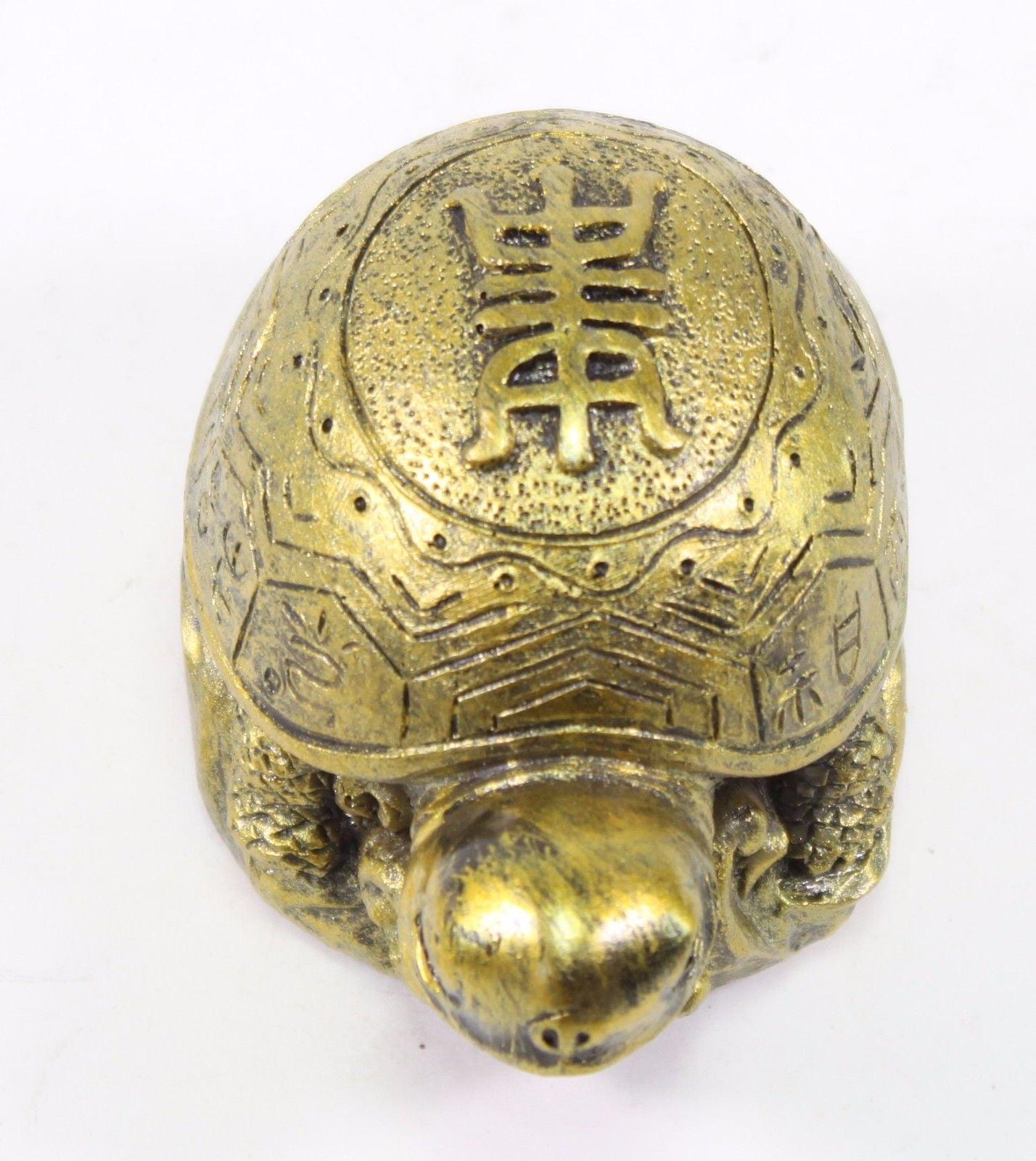 3" Gold Feng Shui Lucky Turtle Statue Figurine Paperweight Gift Home Decor