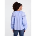 thumbnail image 4 of Scenario Women's and Women's Plus Smocked Neck Top with Lace Inserts, Sizes XS-4X, 4 of 6