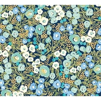 ohpopsi Flora Ditsy Blue Garden Unpasted Non Woven Wallpaper, 19.7-in by 33-ft., 54.2 sq. ft.