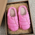 thumbnail image 4 of Wovix Women's Christmas Concha Slippers Pantuflas Fluffy Fuzzy Soft Plush Arch Support House Slippers for Indoor Use Solid Color Basic For Daily House Shoes, 4 of 10