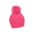thumbnail image 3 of Gravity Threads Knit Pom Pom Beanie Hat - New Candy Pink, 3 of 3