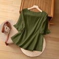 thumbnail image 6 of KyCheLot Short Sleeve T-Shirts for Women Plus Size Round Neck Solid Color T-Shirts Casual Summer Walking Tops, 6 of 8
