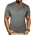 thumbnail image 2 of hotojiny Mens Henley Shirts Summer Short Sleeve Casual Button Basic T-Shirts Classic Vintage Tee Crew Neck Muscle Tops, 2 of 7