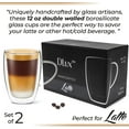 thumbnail image 4 of DLux Coffee Mugs, 12oz Latte Clear Glass Set of 2 Cups with Handles, Double Wall Insulated Borosilicate Glassware Cup - Wine, Tea Glasses, 4 of 7
