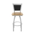 thumbnail image 5 of 870 Hadleigh 25" Swivel Counter Stool with Anodized Nickel Finish and Natural Maple Seat and Black Vinyl Back, 5 of 5