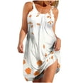 thumbnail image 2 of Maxi Dress Womens Summer Printing Dresses Loose V-Neck Sleeveless Sundresses Pockets Dresses Yellow XL, 2 of 5
