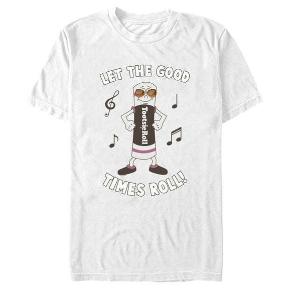 Men's Tootsie Roll Let the Good Times Roll  Graphic Tee White X Large