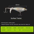 thumbnail image 4 of Cebo 6cm 6g Topwater Triple Hooks Señuelos Pesca artificial ( ) Negro Blanco, 4 of 5