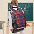 thumbnail image 7 of FORMRS School Backpack 17" Student Travel Bag with Laptop Compartment, Red Green Pattern, 7 of 7