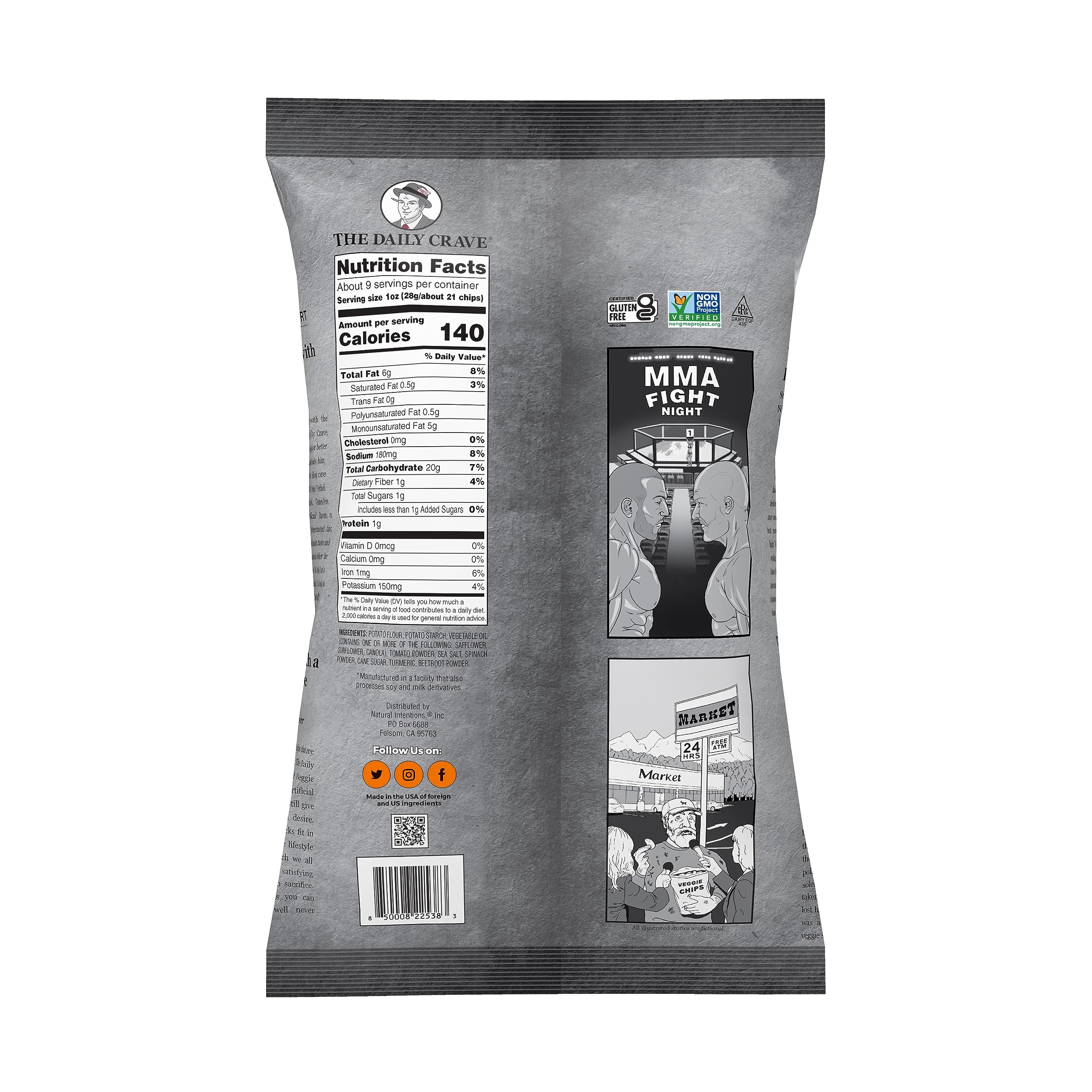 The Daily Crave Veggie Chips Value Pack, 9 Oz (Pack Of 6) Veggie Crisps, Kosher, Crunchy, Vegan