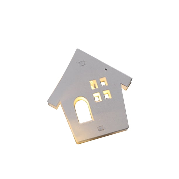 Decoraciones de Navidad Al Aire Libre Luzes de Cuerda de Copo de Nieve Led de Madera, Pequeña Casa Ahuecada con Batería para la Escena Del Supermercado, Luces Led para la Fiesta Del Dormitorio