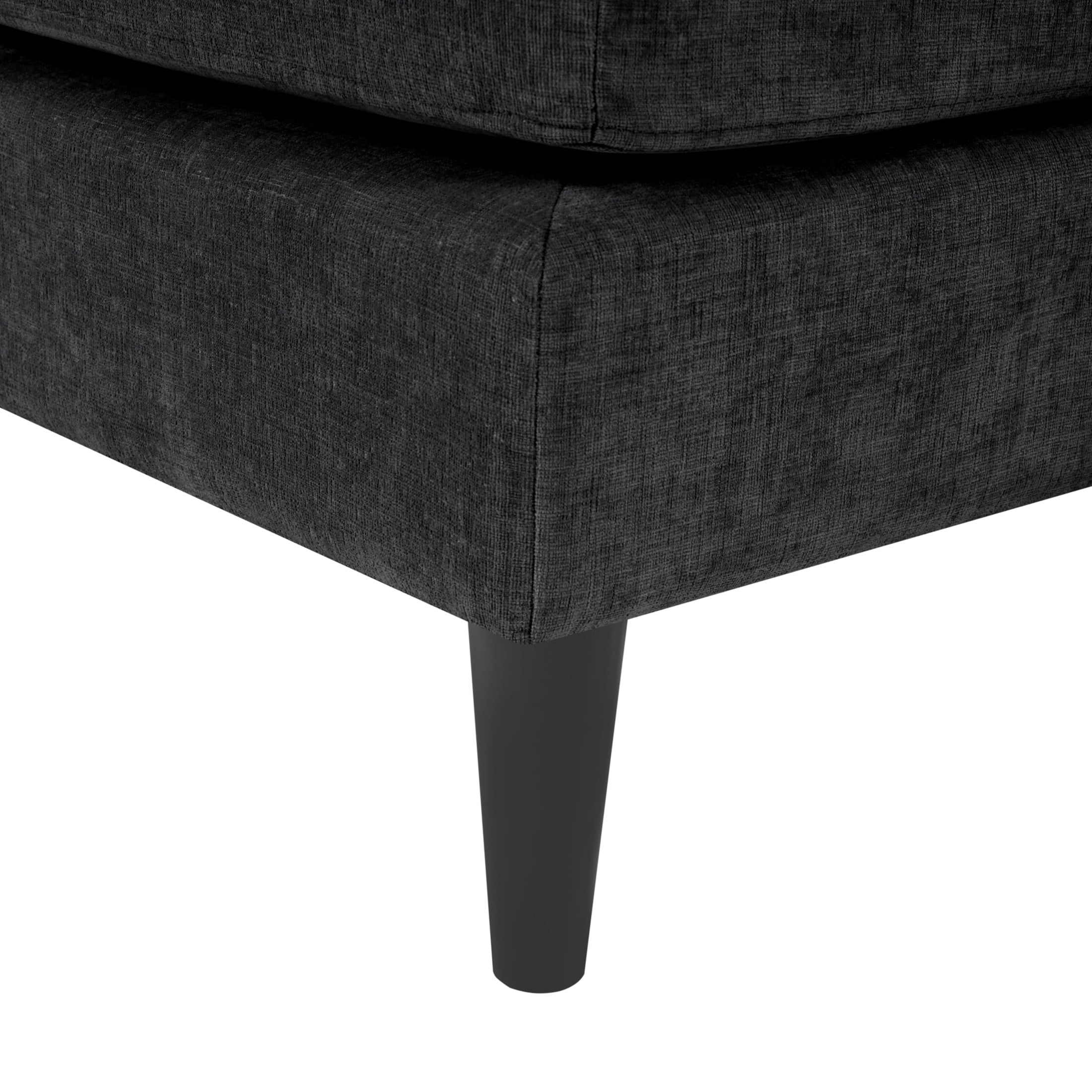 Christopher Knight Home Modern Chaise Lounge Sofa Bed, 53.5" Upholstered Sofa Couch with Armrests, Black