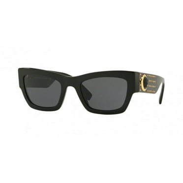 Versace VE 4358 Plastic Womens Rectangle Sunglasses Black 52mm Adult