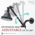 thumbnail image 6 of JS Shower Head Extension Arm, 10 Inch Extender with Flange, Solid Brass Construction, Oil Rubbed Bronze Finish, 6 of 9