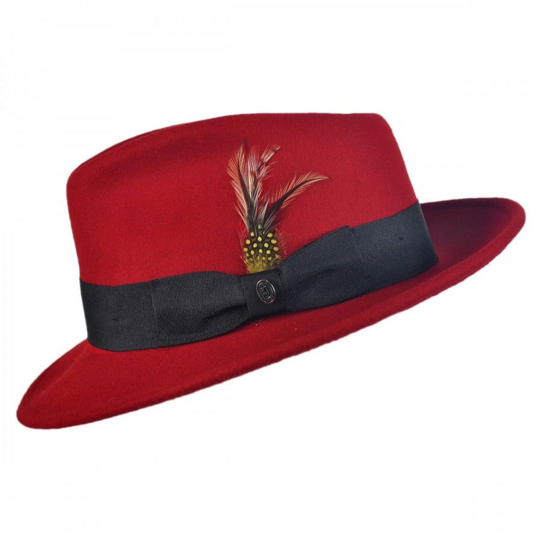 Pachuco Crushable Wool Felt Fedora Hat - L - Red - image 3 of 6