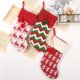 thumbnail image 3 of 5 piezas de adornos navideños, medias navideñas tejidas, medias de lana, bolsa de regalo de alce rojo y blanco, bolsa de regalo para niños, 3 of 5