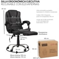thumbnail image 2 of Silla Ejecutiva para Oficina con Reposapies Reclinable Y Giratoria Asiento para Trabajo Ergonómica con Descansapies Y Masaje De Espalda Asiento Y Respaldo Acojinados, 2 of 7