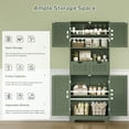 thumbnail image 2 of 57.8" H Tall Bathroom Storage Cabinet with 2 Drawers & 2 Adjustable Shelves, Floor Cabinet with 4 Doors, Tall Cabinet for Living Room, Dining Room, Entryway, Forest Green, 2 of 10